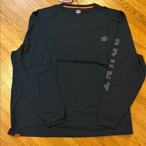 BRUNT Men's Long Sleeve Black Logo Pocket Tee